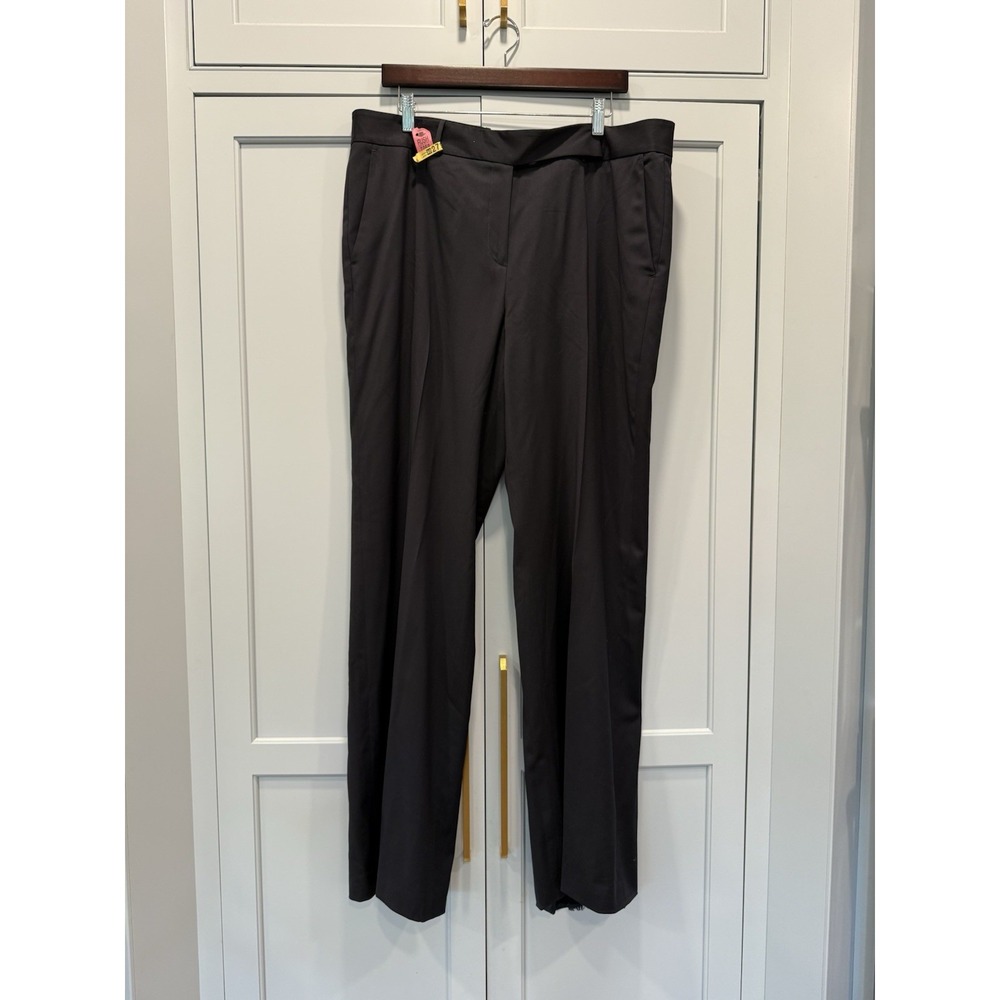 Nordstrom Signature Caroline Issa Dress Pants Black‎ 12 100% Wool Natural Fibers